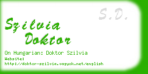 szilvia doktor business card
